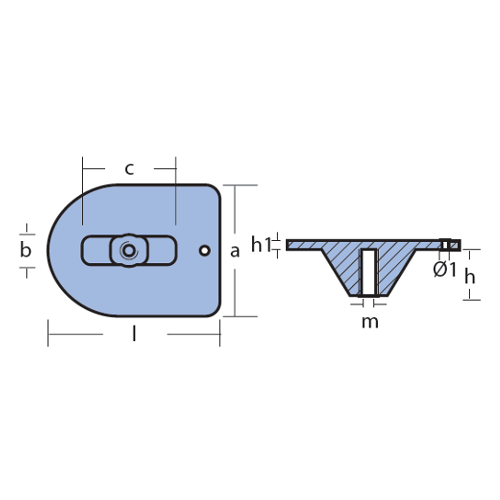 Anodo Piastrina per Motore Mercury 20 hp Cv - Piastra Mercury Mercruiser
